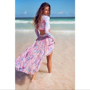 LoveShackFancy Haru skirt in Whispering lilac size 2